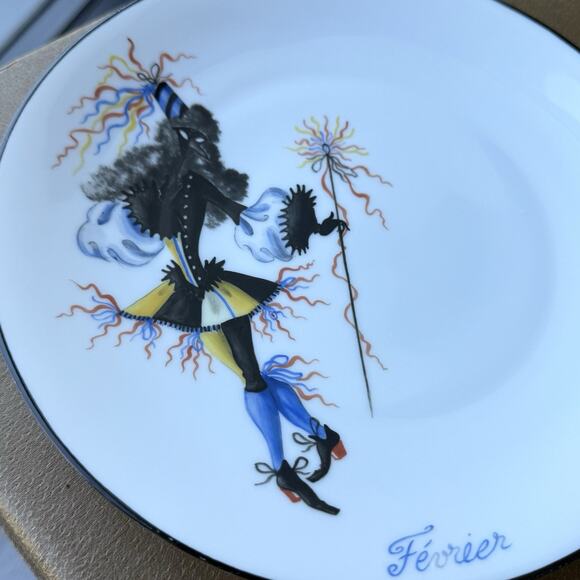 Guy Thirion Limoges France Chastagner Plate Paris Masquerade Fevrier February - Picture 2 of 5